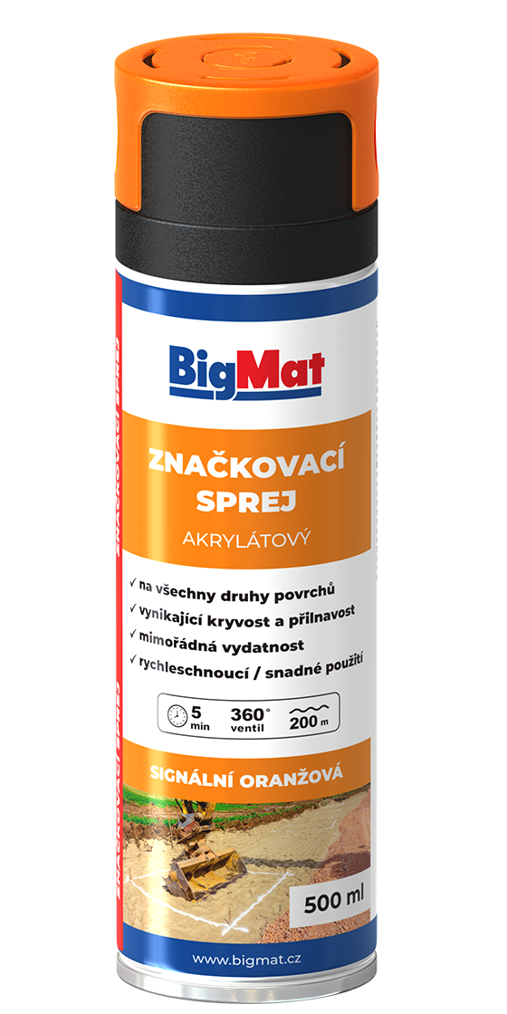 BigMat Sprej značkovací oranžová 500 ml