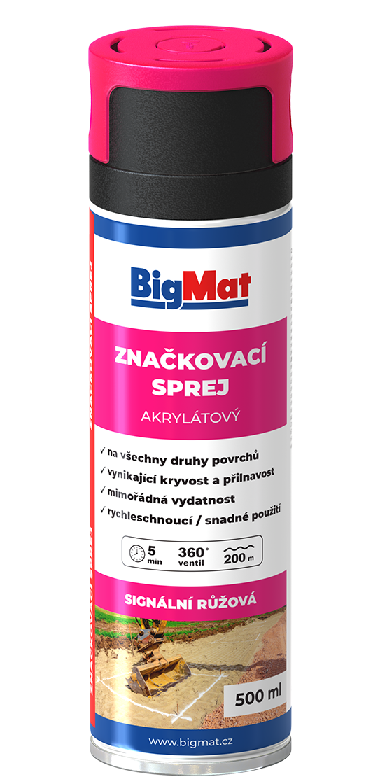 BigMat Sprej značkovací růžová 500 ml