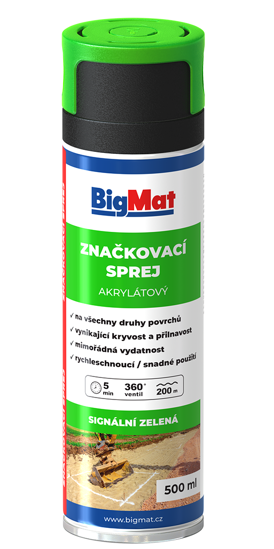 BigMat Sprej značkovací zelená 500 ml