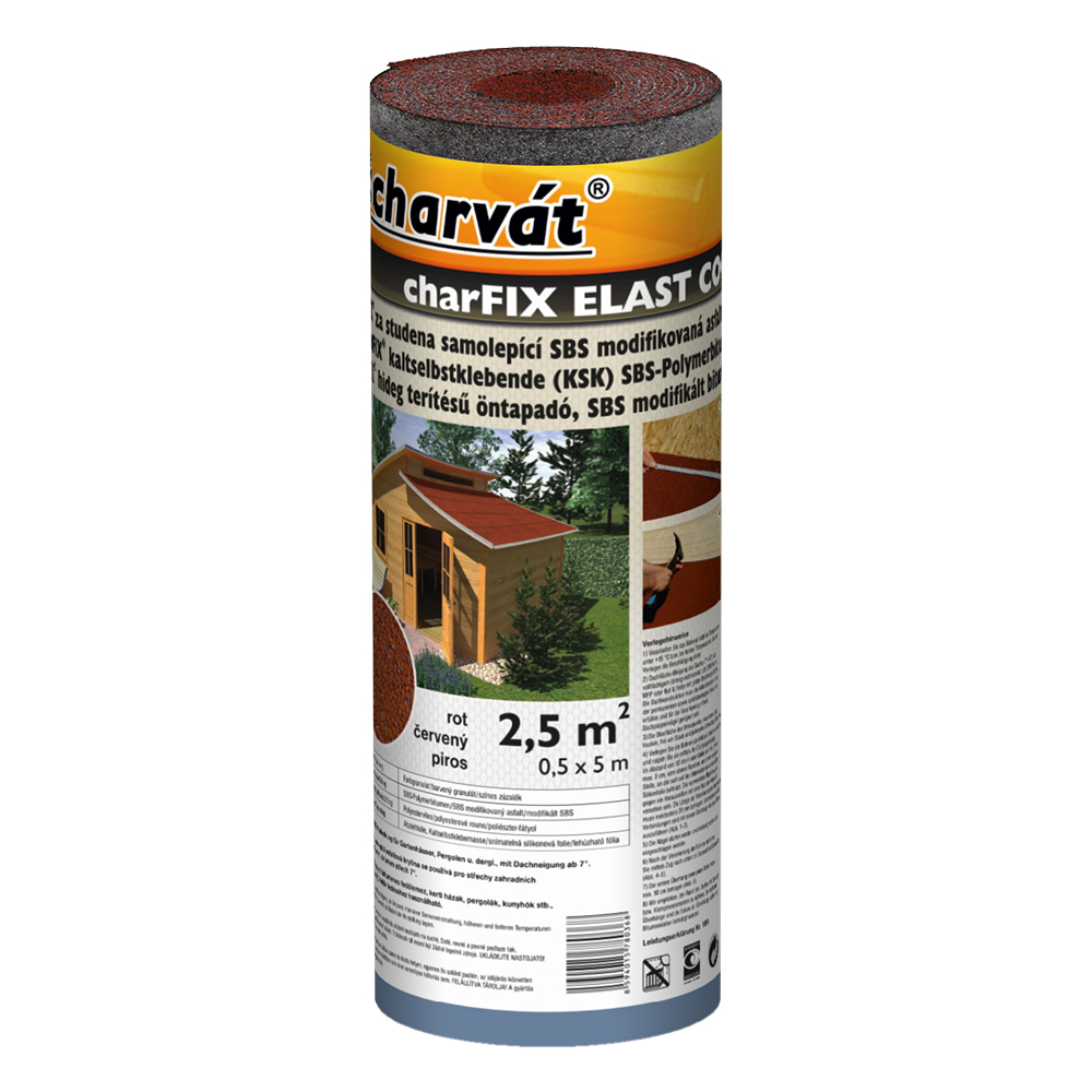Charvát Pás asfaltový charFIX ELAST COOLna samolepicí červený 0,5x5m