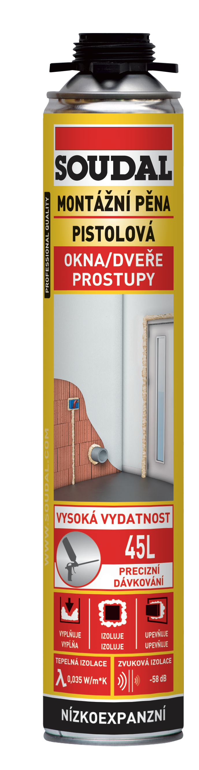 Soudal Pěna montážní pistolová 750 ml
