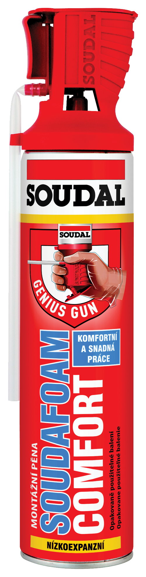Soudal Pěna montážní trubičková nízkoexpanzní Soudafoam Comfort GG 600 ml