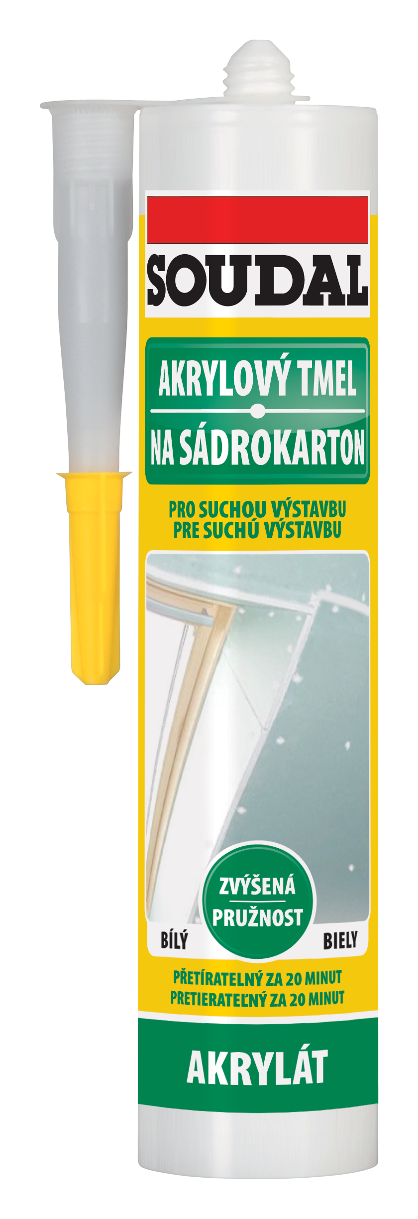 Soudal Tmel akrylový na sádrokarton 280 ml