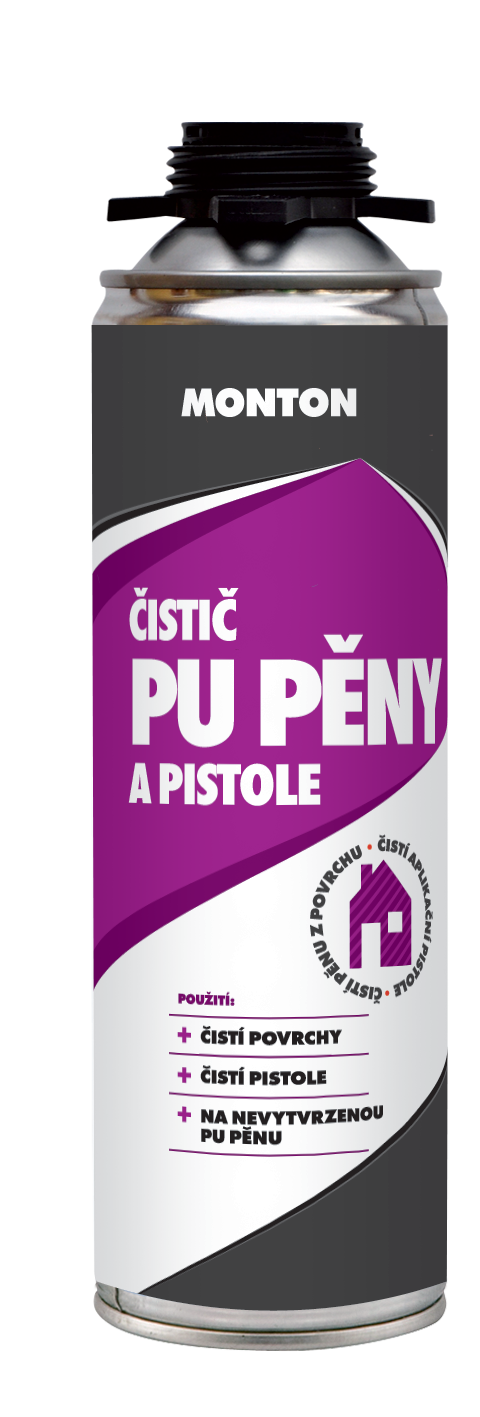 Čistič PU pěny a pistole Monton 500 ml