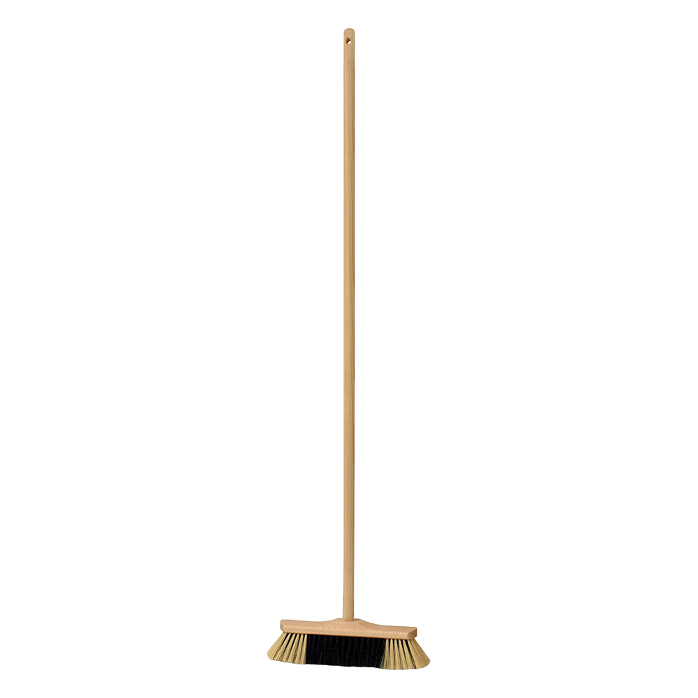 Smeták dřevěný, syntetická vlákna, s dřevěnou tyčí 120 cm