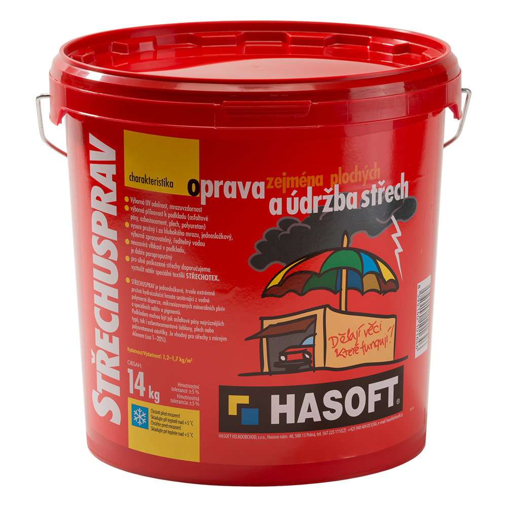 Hasoft Nátěr Střechusprav šedý 14 kg