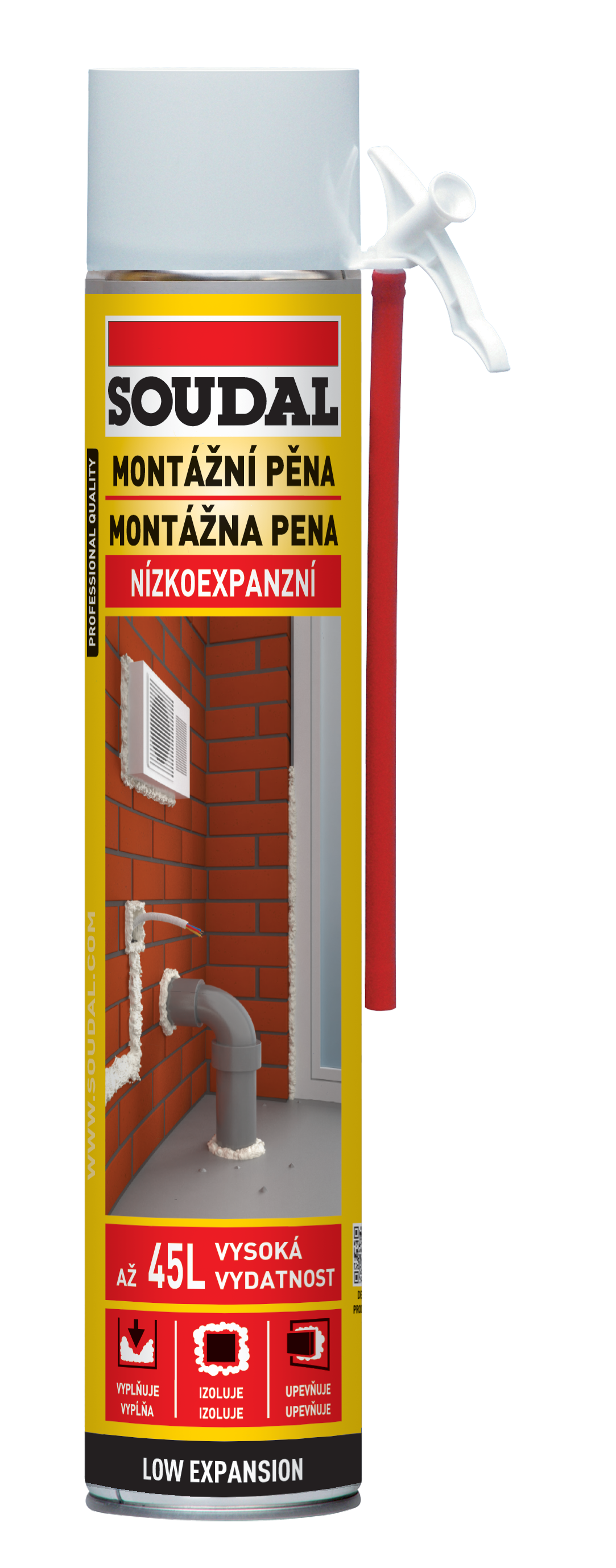 Soudal Pěna montážní trubičková nízkoexpanzní 750 ml