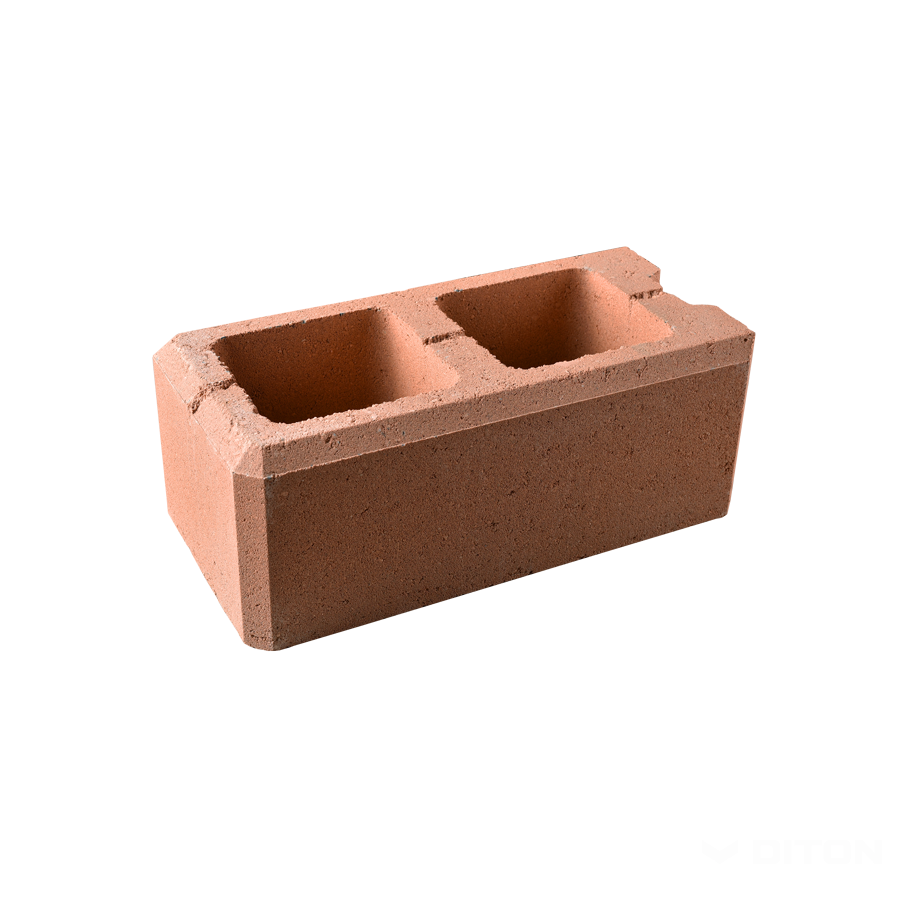 Diton Tvárnice plotová Viso 400×200×150 mm koncová melír cihlová (60)