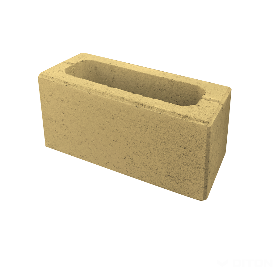 Diton Tvárnice plotová Hladká 385×190×190 mm písková (75)