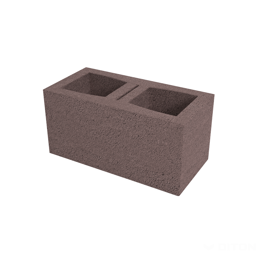 Diton Tvárnice plotová okrasná Hladká H 390×190×190 mm hnědá (60)