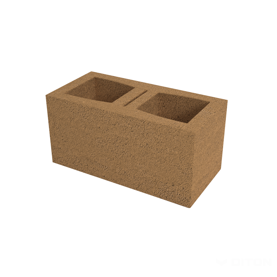 Diton Tvárnice plotová okrasná Hladká H 390×190×190 mm okrová (60)