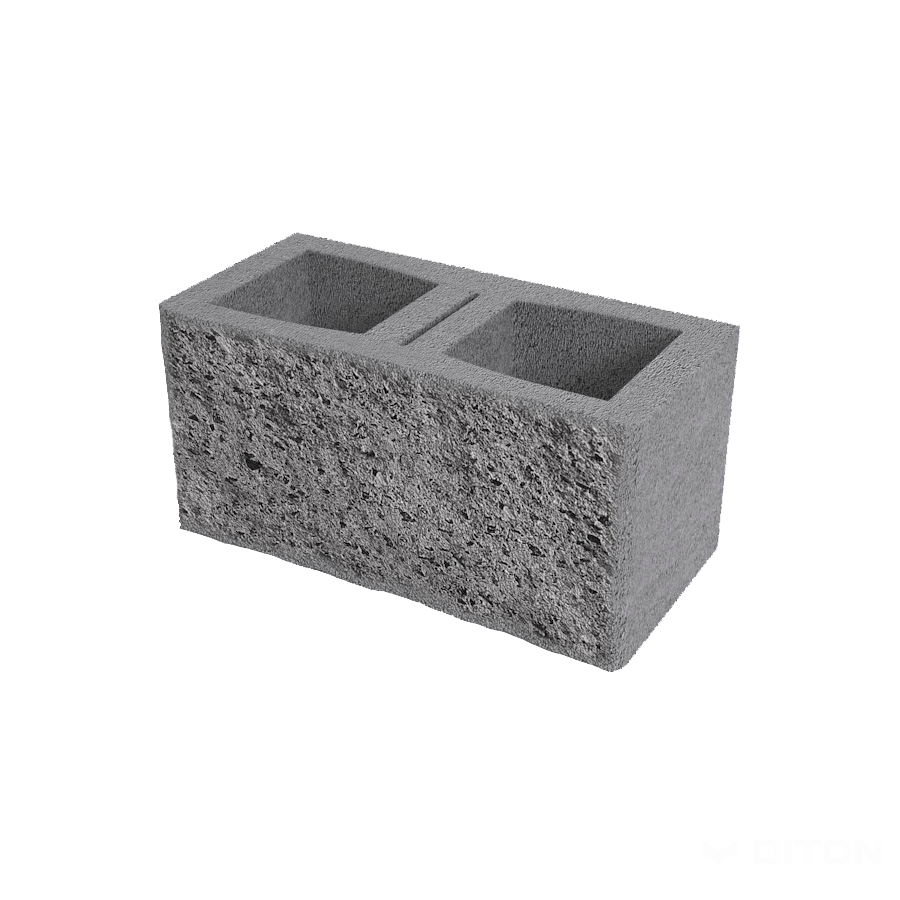 Diton Tvárnice plotová okrasná A 390×190×190 mm jednostranná přírodní (60)