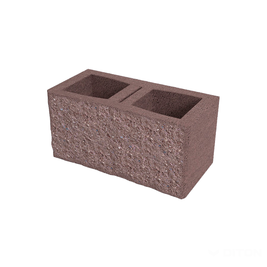 Diton Tvárnice plotová okrasná A 390×190×190 mm jednostranná hnědá (60)