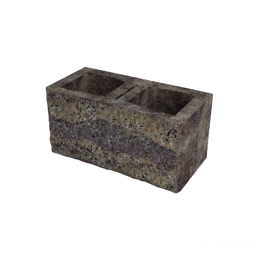 Diton Tvárnice plotová okrasná B 390×200×190 mm oboustranná pískovo-hnědá (50)