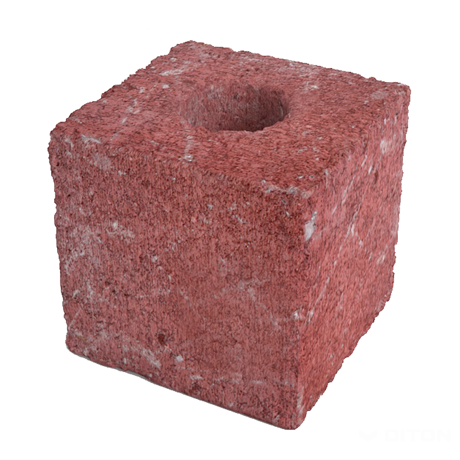Diton Blok zdicí History 190×190×190 mm základní kámen poloviční červený (96)