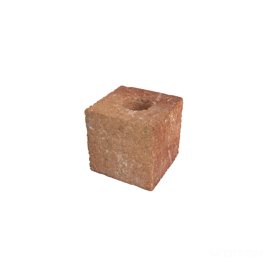 Diton Blok zdicí History 190×190×190 mm základní kámen poloviční červeno-okrový (96)