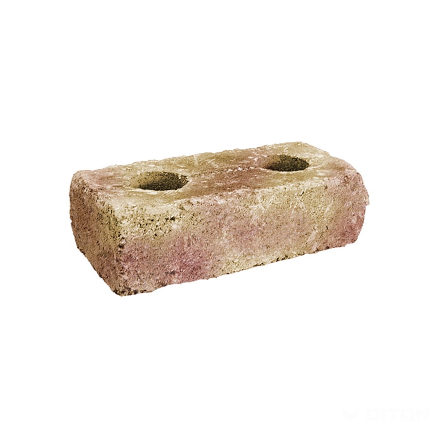 Diton Blok zdicí History 390×190×90 mm nízký kámen s otvory červeno-okrový (96)