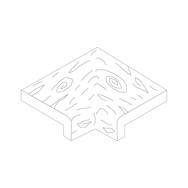 Ferobet Lem bazénový 505×505×45 mm vnitřní A roh ostrý natur reliéfní staré dřevo