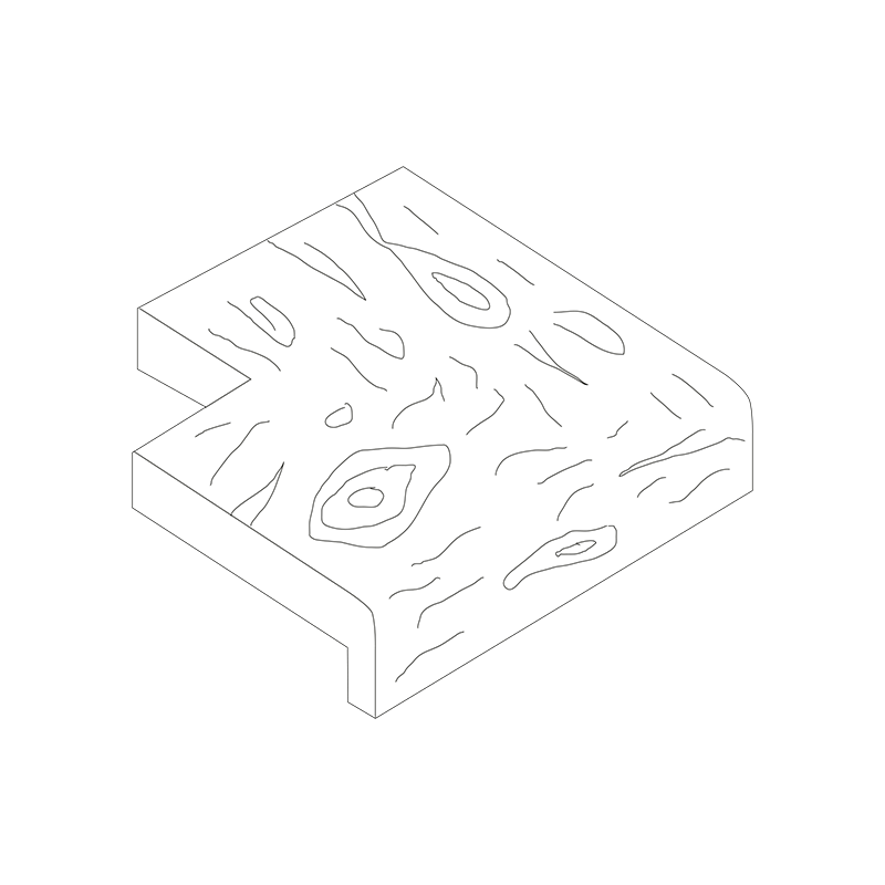 Ferobet Lem bazénový 505×505×45 mm vnější B roh ostrý natur reliéfní staré dřevo