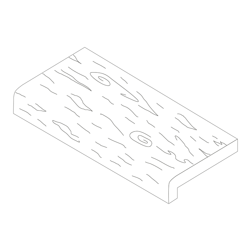Ferobet Lem bazénový 505×505×45 mm průběžný L natur reliéfní staré dřevo
