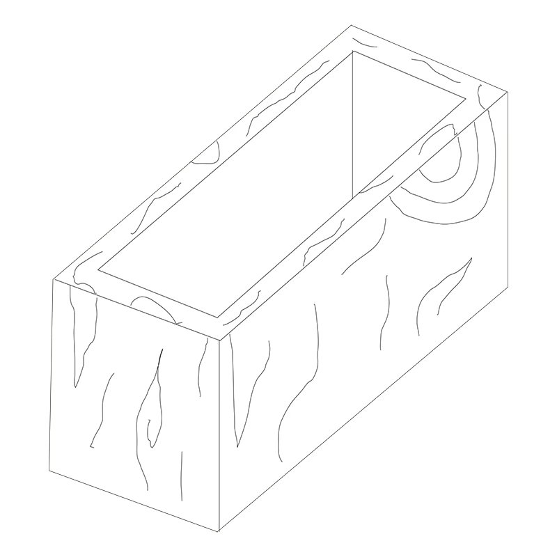 Ferobet Květináč II. betonový 900×450×400 mm natur reliéfní staré dřevo