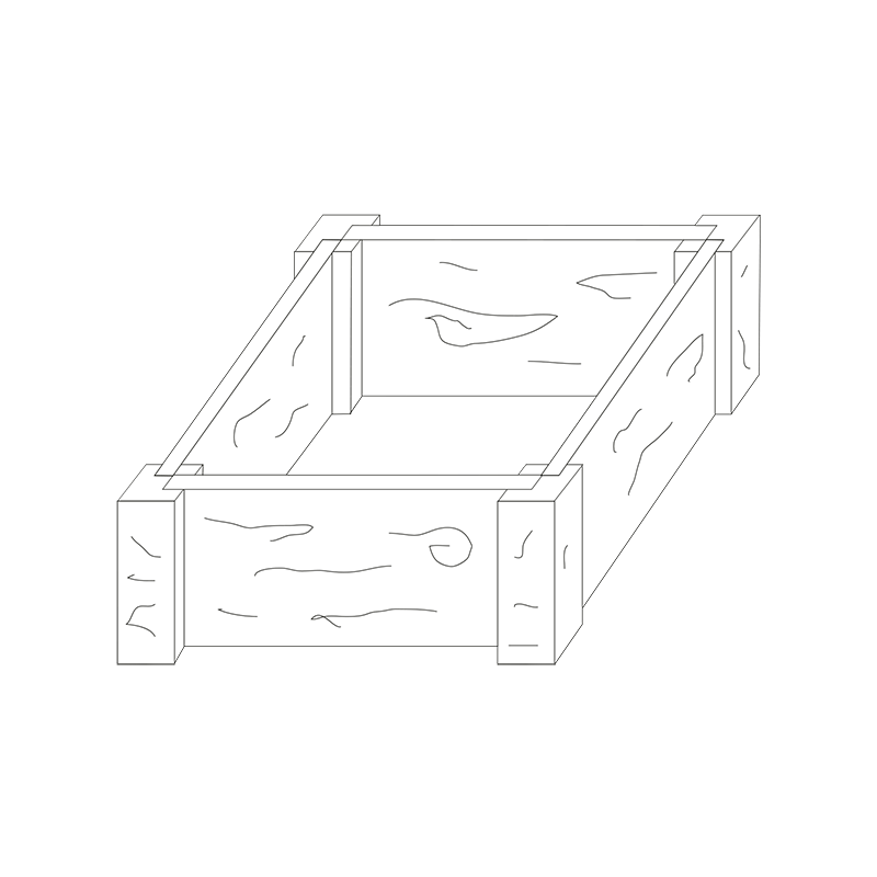 Ferobet Záhon betonový 1120×1120×400 mm zvýšený natur reliéfní staré dřevo