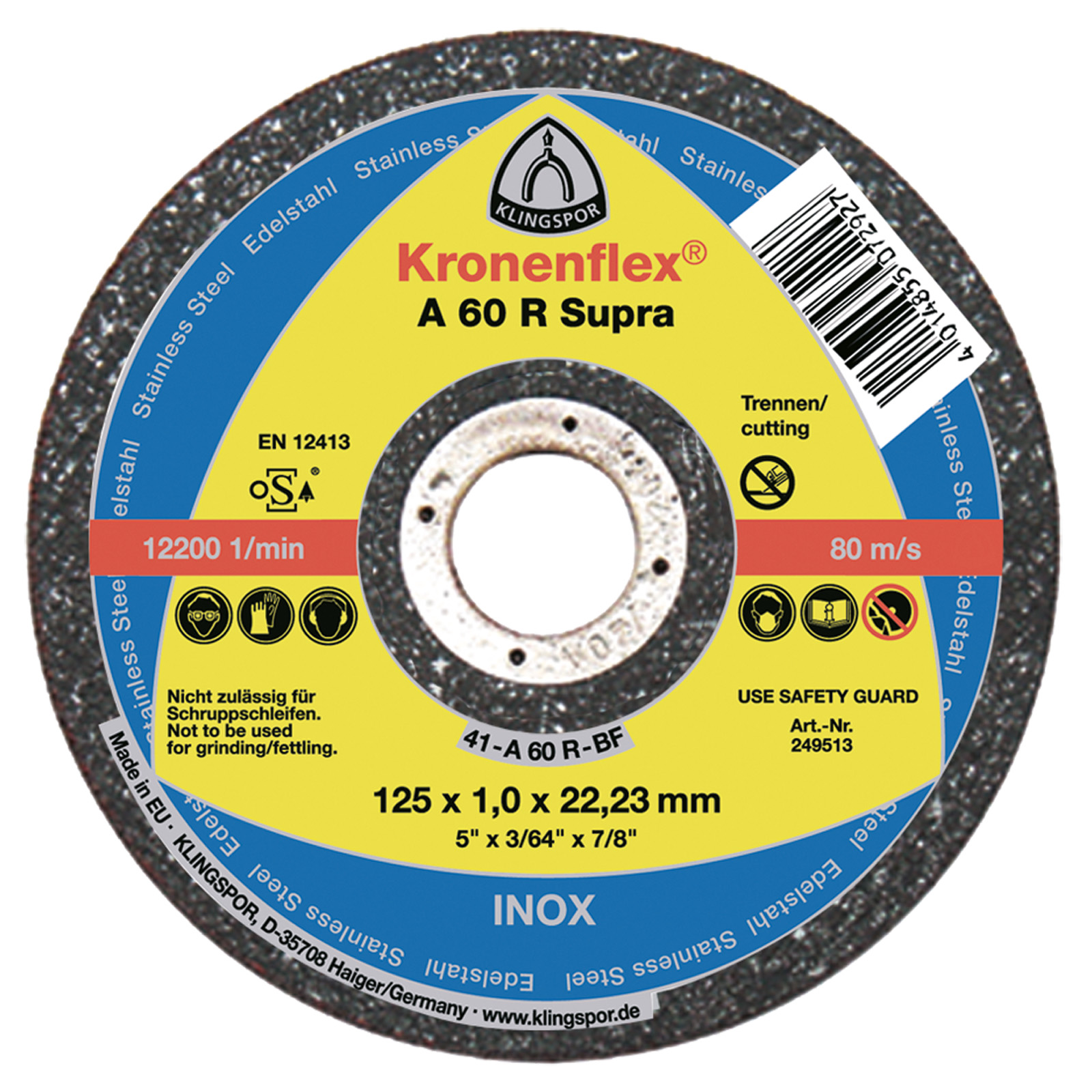 XTline Kotouč řezný na nerez/ocel A 660 Supra | 125x1,0x22,2 mm