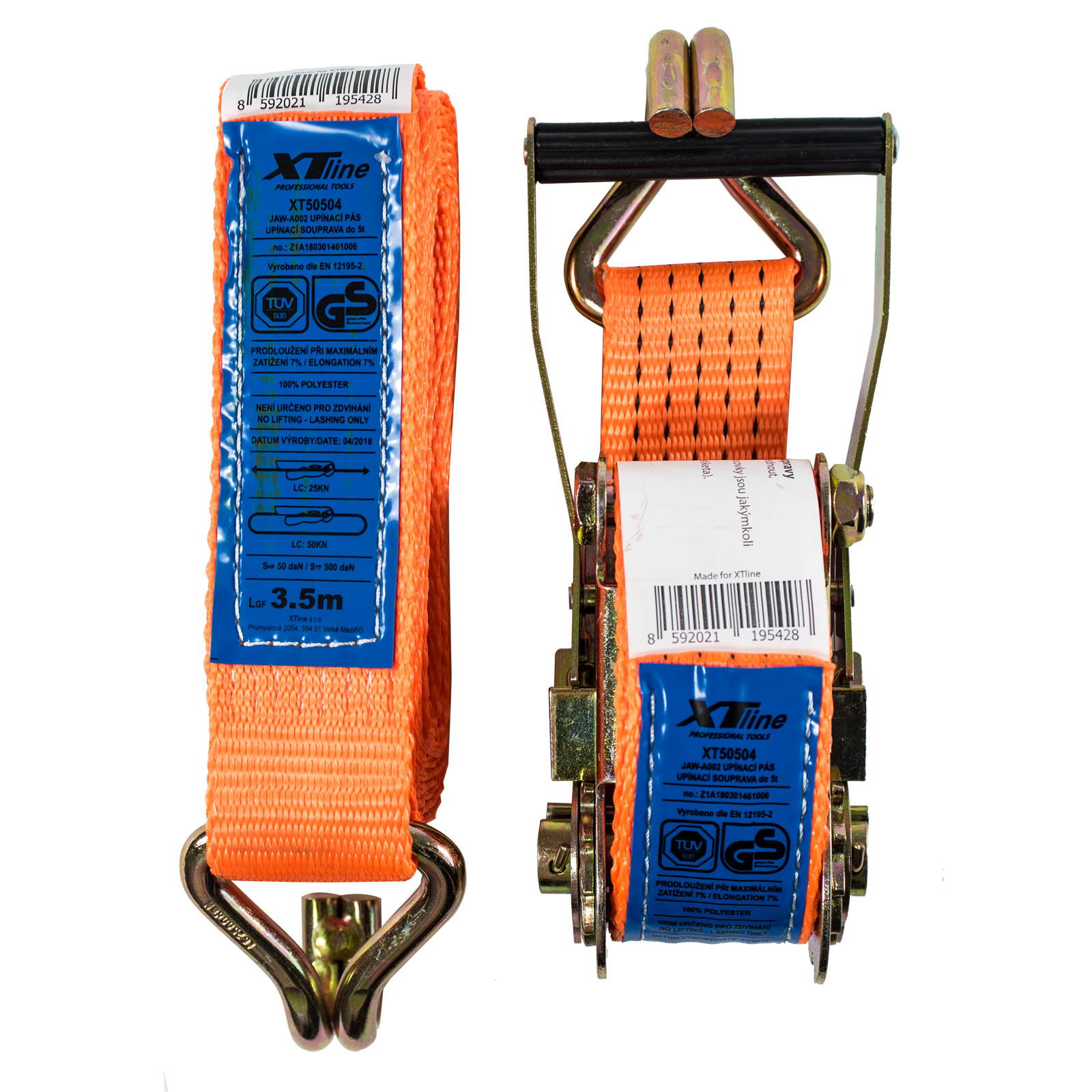 XTline Pás na upínání nákladů TD50 TUV 5000 kg | 50x8000 mm