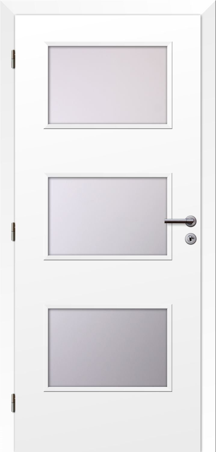 Solodoor Dveře fólie SMART 6 bílá 60 L oblá hrana boční sklo satinato