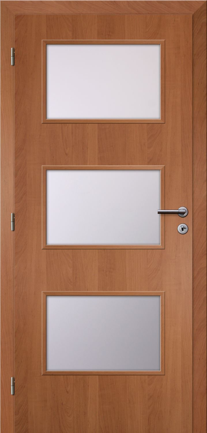 Solodoor Dveře fólie SMART 6 olše 70 L oblá hrana boční sklo satinato