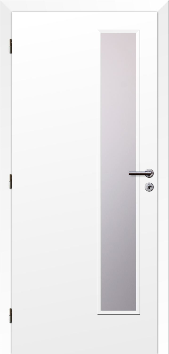 Solodoor Dveře fólie SMART 22 bílá 80 L oblá hrana boční sklo satinato