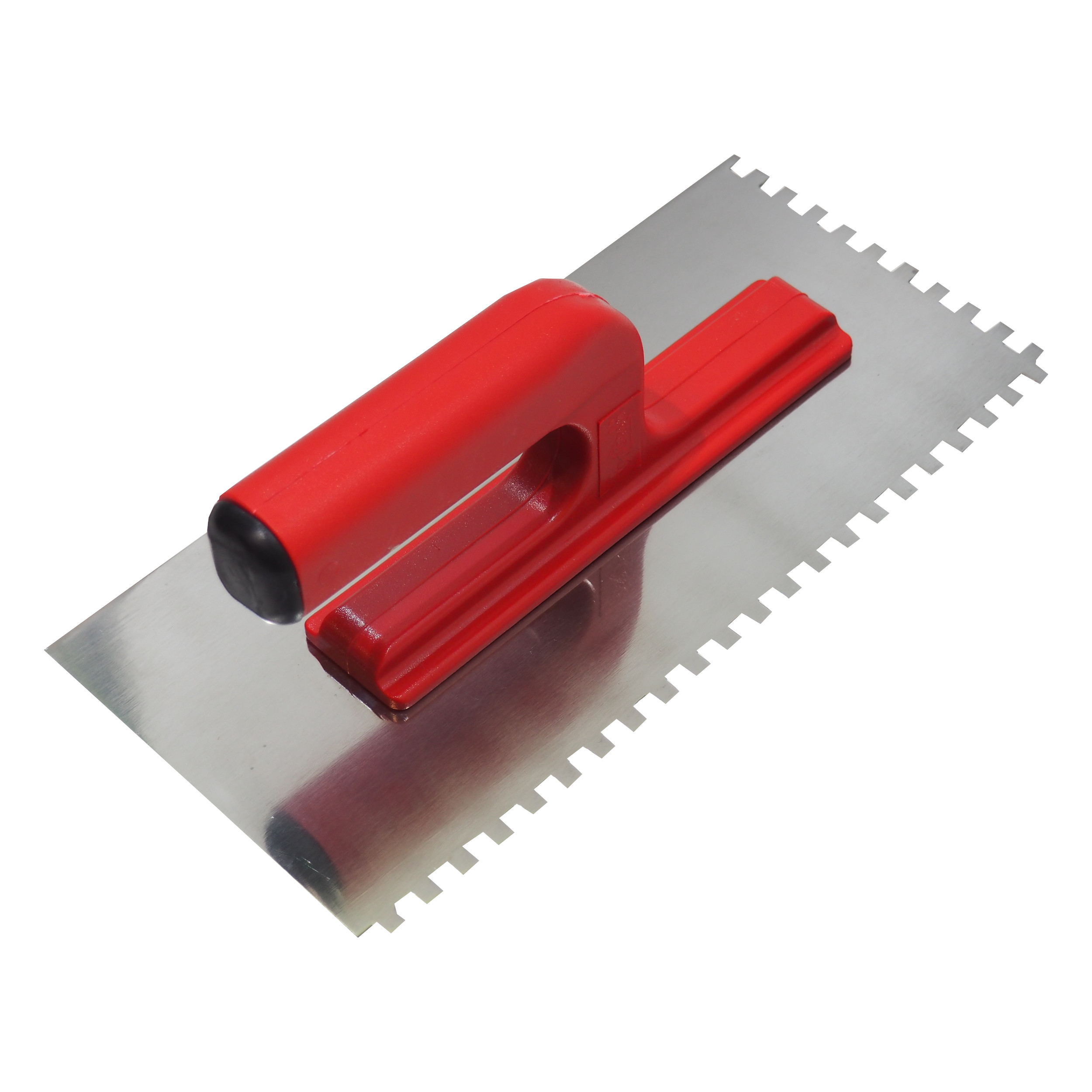 Toptrade Hladítko nerezové, s otevřenou rukojetí, zub 10 mm, 270×130 mm