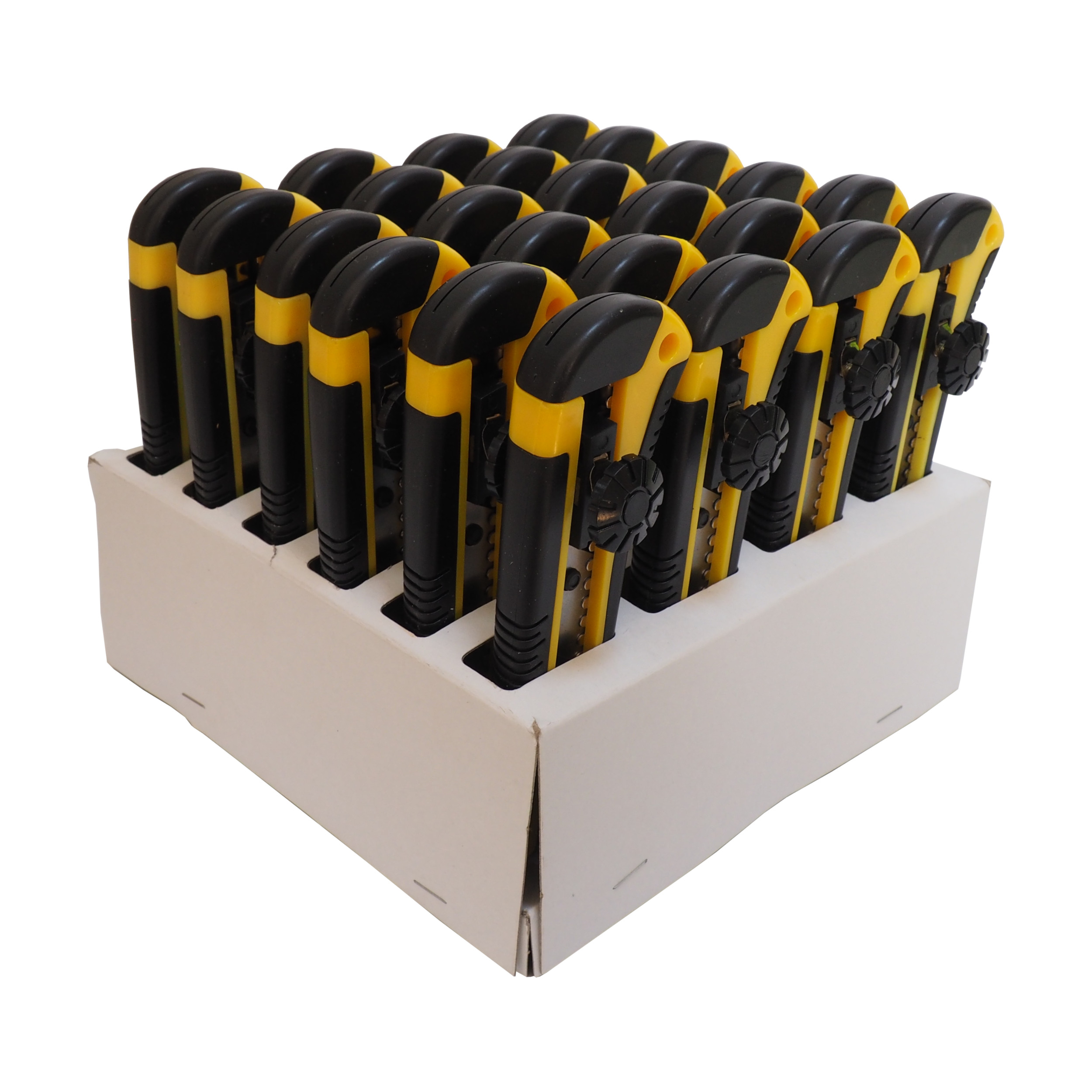 Toptrade Nůž odlamovací, plastový, v prodejním kartonu, sada 24 ks, 18 mm