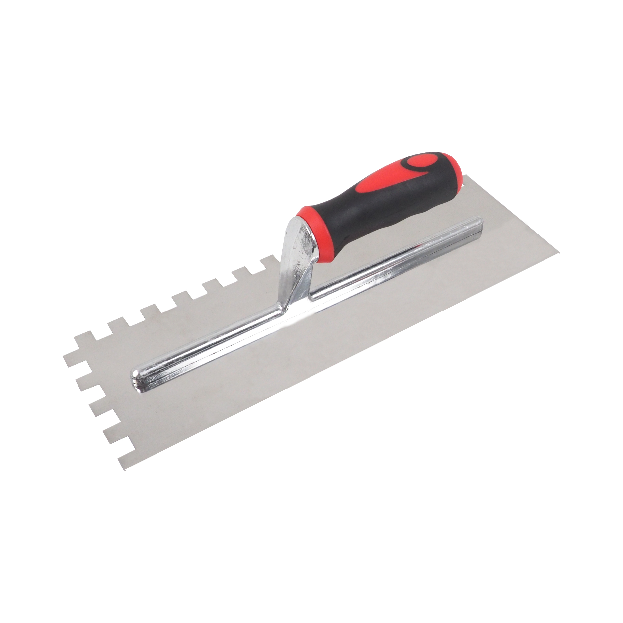 Hladítko nerezové, s pogumovanou rukojetí, zub 12 mm, 360×120 mm, profi