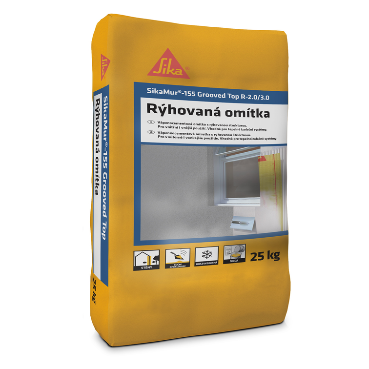 Sika Omítka minerální SikaMur-155 Grooved Top R-2,0 rýhovaná 25 kg