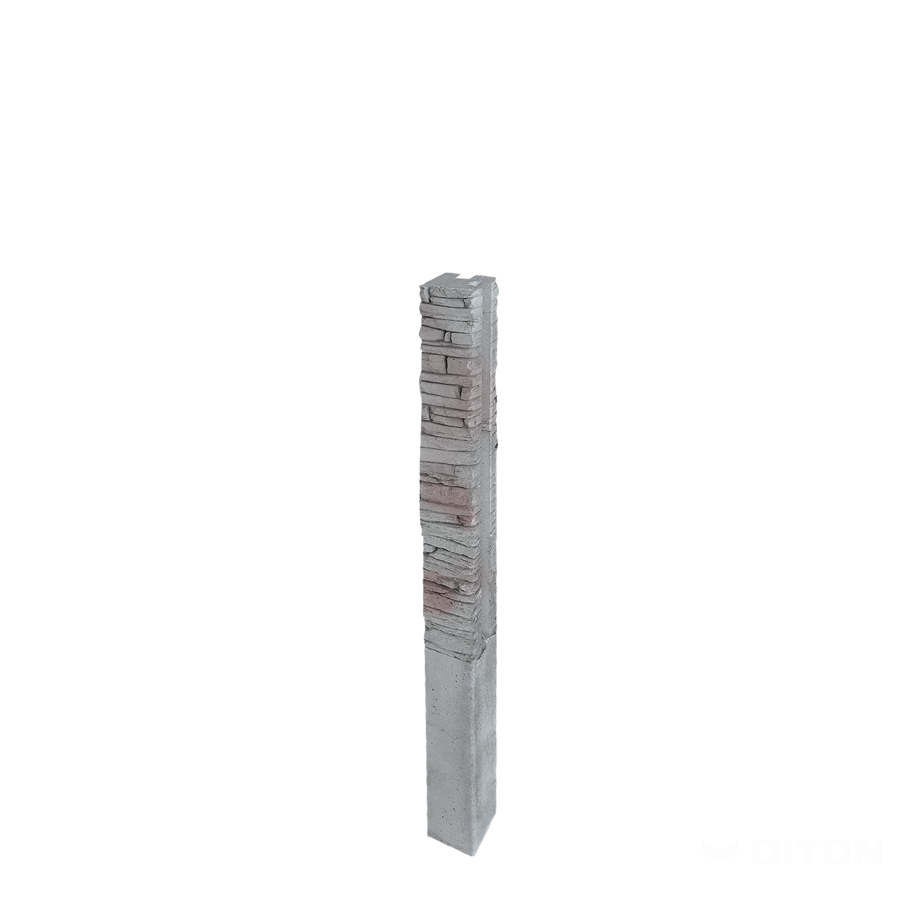 Diton Sloupek plotový Quick wall stone 160 150×150×2500 mm rohový šedý mix (8)