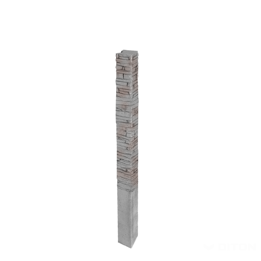 Diton Sloupek plotový Quick wall stone 200 150×150×2900 mm koncový šedý mix (8)