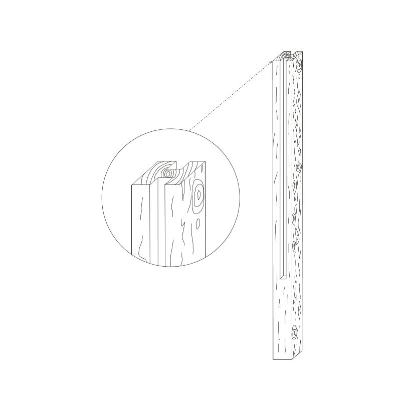 Ferobet Sloupek plotový 1,6 m 160×160×2380 mm průběžný natur reliéfní staré dřevo (12)