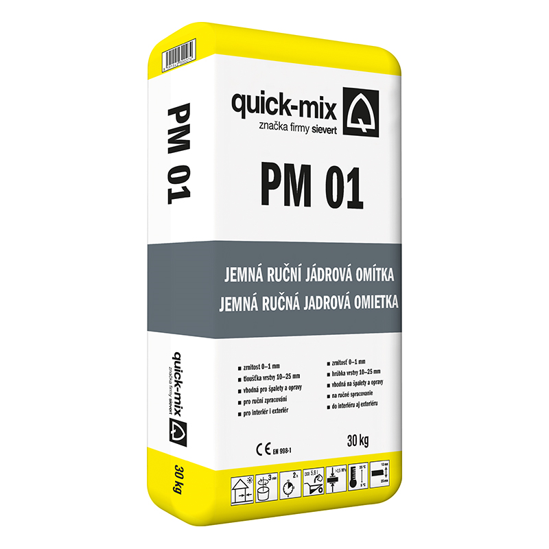 Quick-mix Omítka jádrová ruční PM 01 jemná 0-1 mm 30 kg