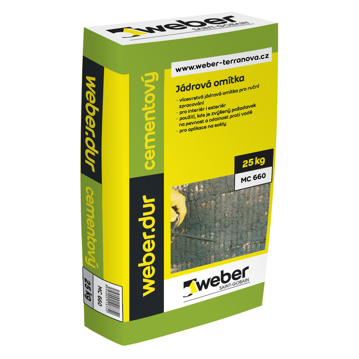 Weber Omítka jádrová weberdur cementový 4 mm 25 kg