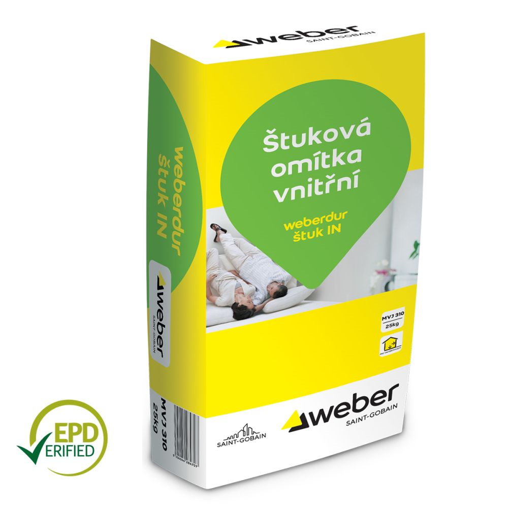 Weber Omítka štuková vnitřní weberdur štuk IN 25 kg