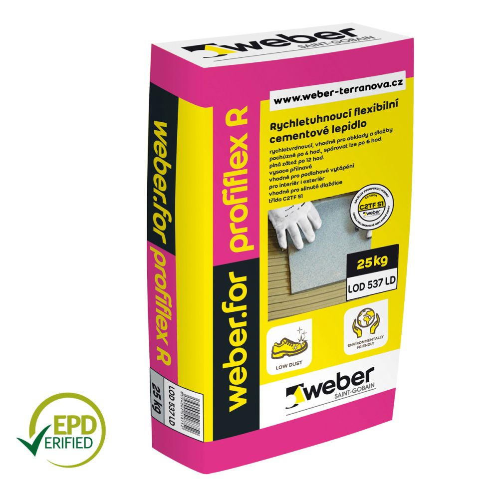 Weber Lepidlo na obklady a dlažby flexibilní weberfor profiflex R (C2TF S1) 25 kg