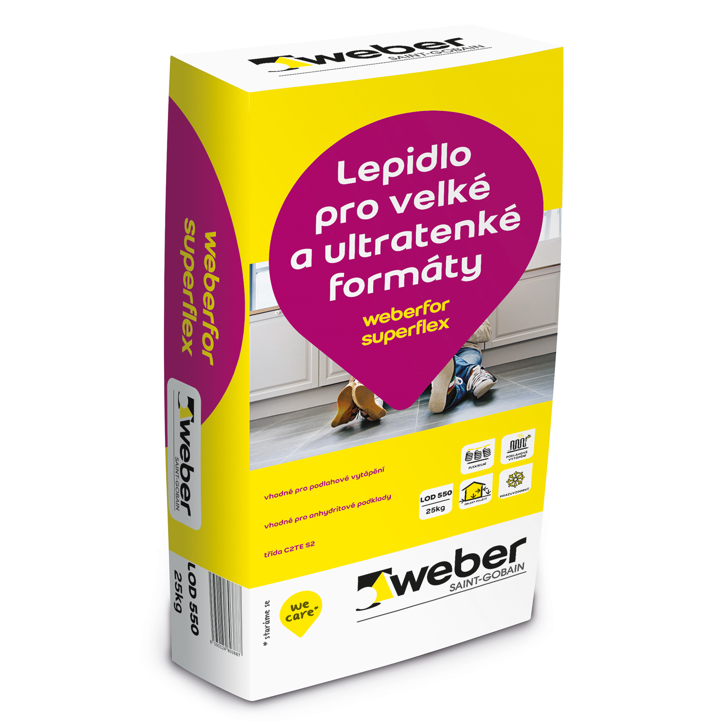 Weber Lepidlo na obklady a dlažby flexibilní weberfor superflex (C2TE S2) 25 kg
