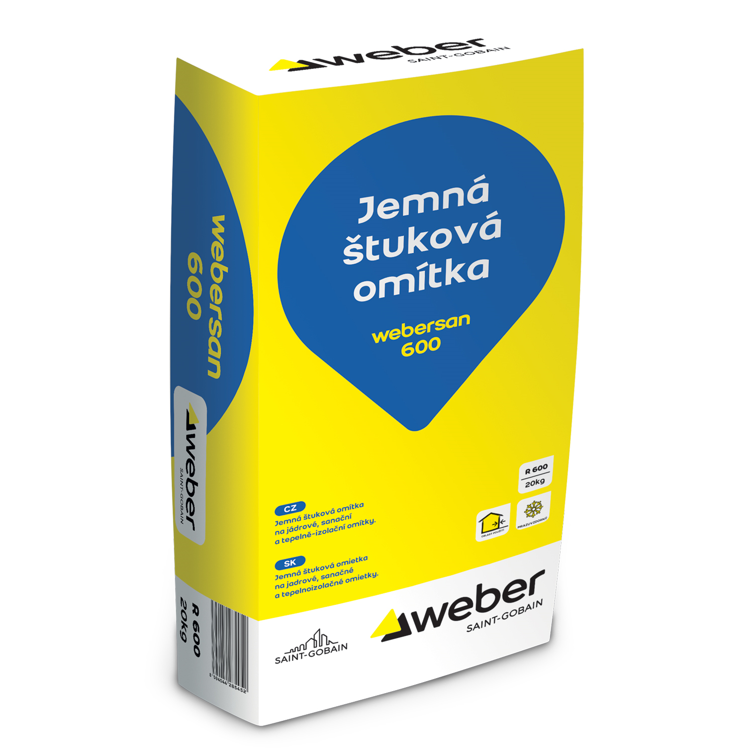 Weber Omítka štuková webersan 600 jemná 20 kg