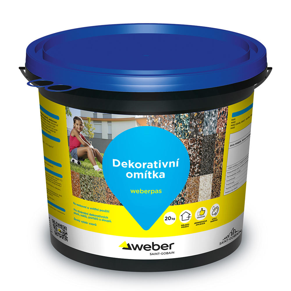 Weber Omítka dekorativní weberpas marmolit střednězrnný 0037 20 kg