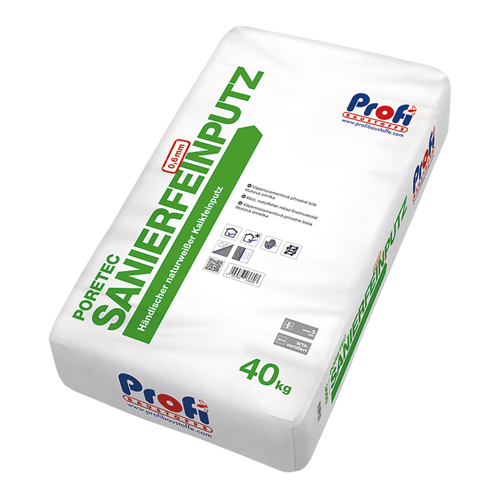 Profibaustoffe Omítka štuková vápenná Profi Poretec Sanierfeinputz 40 kg