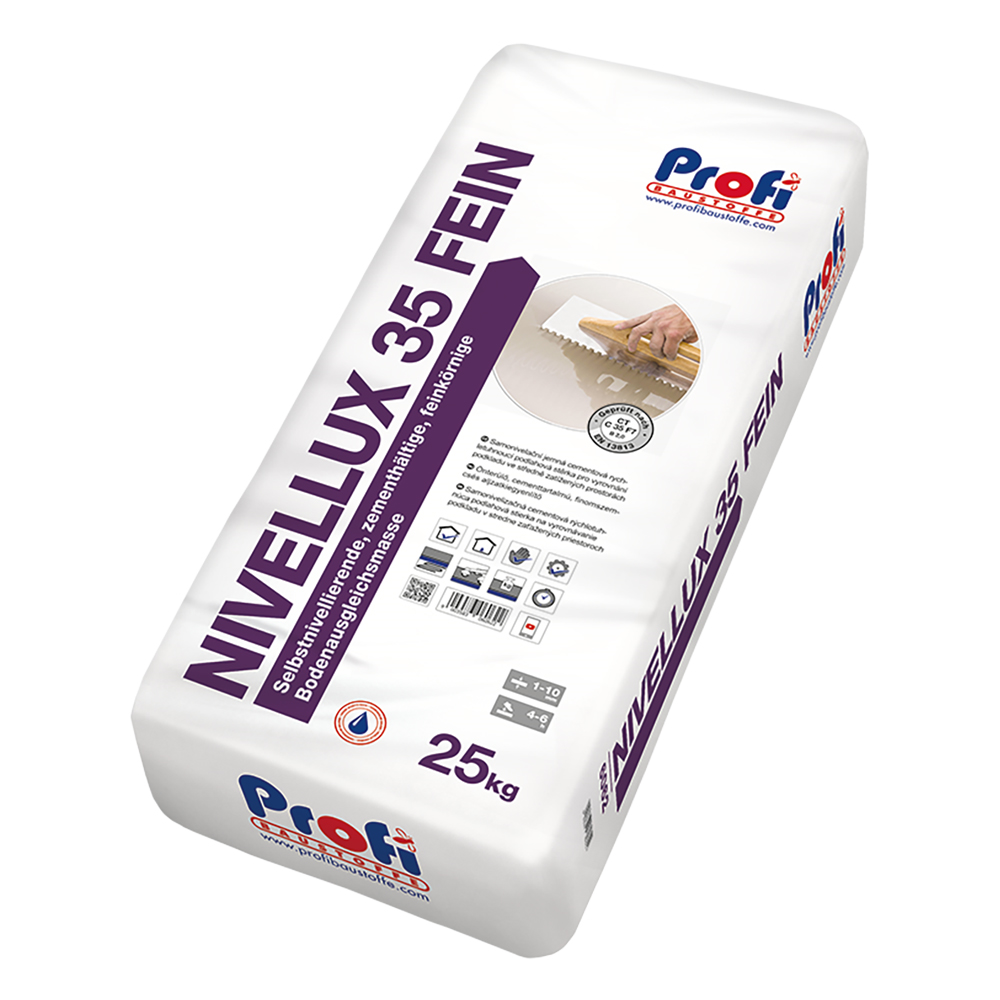 Profibaustoffe Stěrka samonivelační cementová Profi Nivellux 35 Fein 25 kg