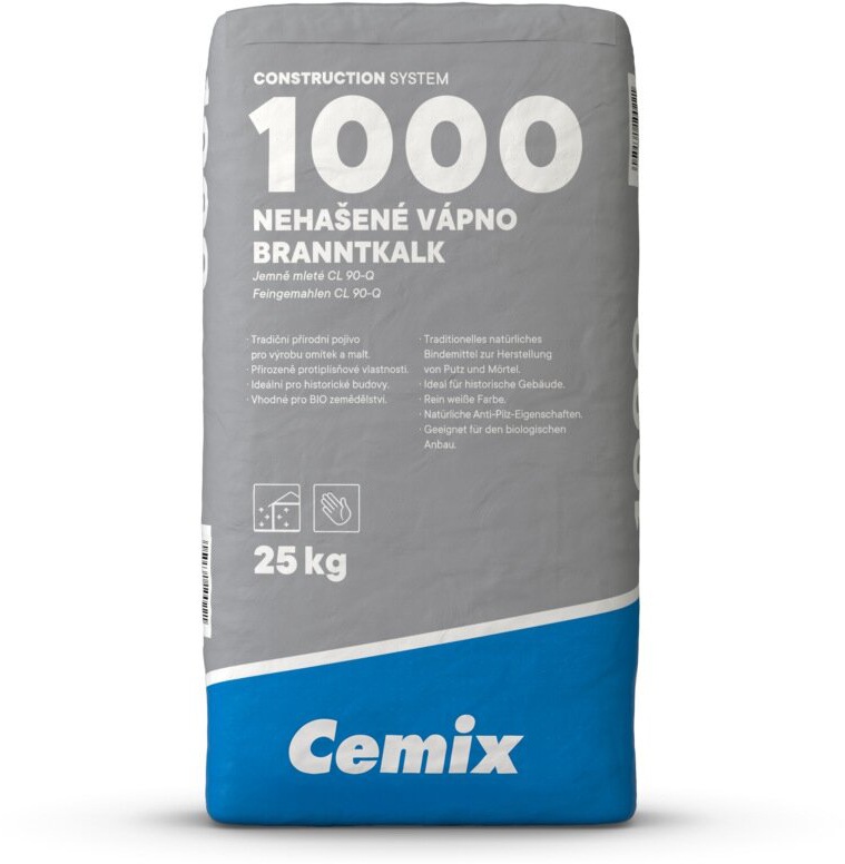 Cemix Vápno nehašené 1000 jemně mleté CL 90-Q 25 kg