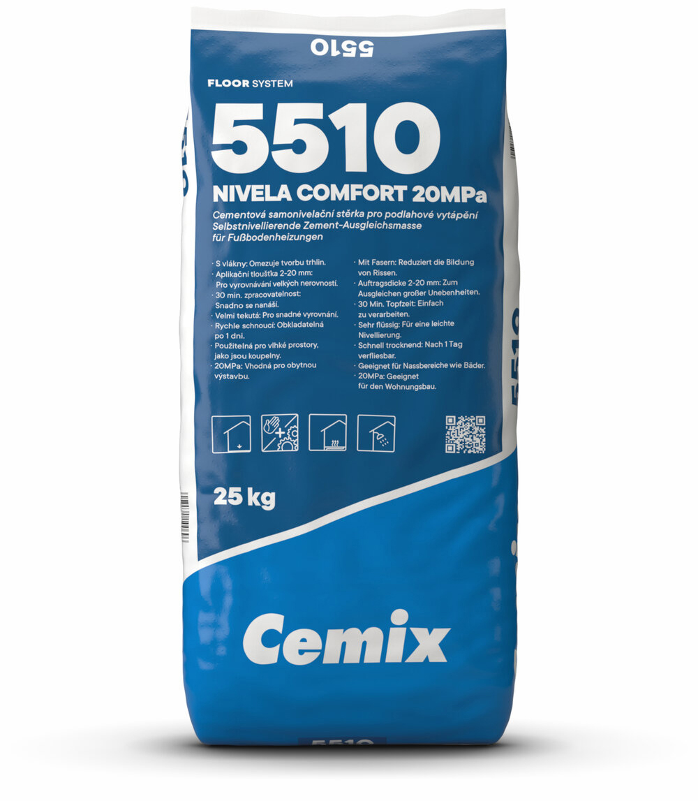 Cemix Stěrka samonivelační 5510 Nivela Comfort 20 MPa 25 kg