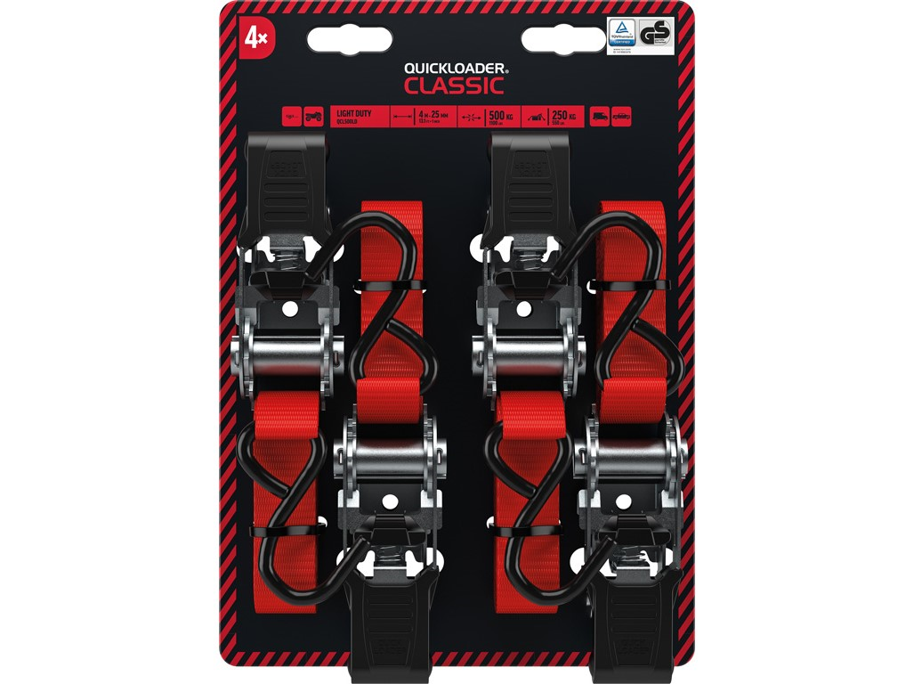 Quickloader Popruh dvoudílný s ráčnou 500 kg 4 m x 25 mm 4dílný